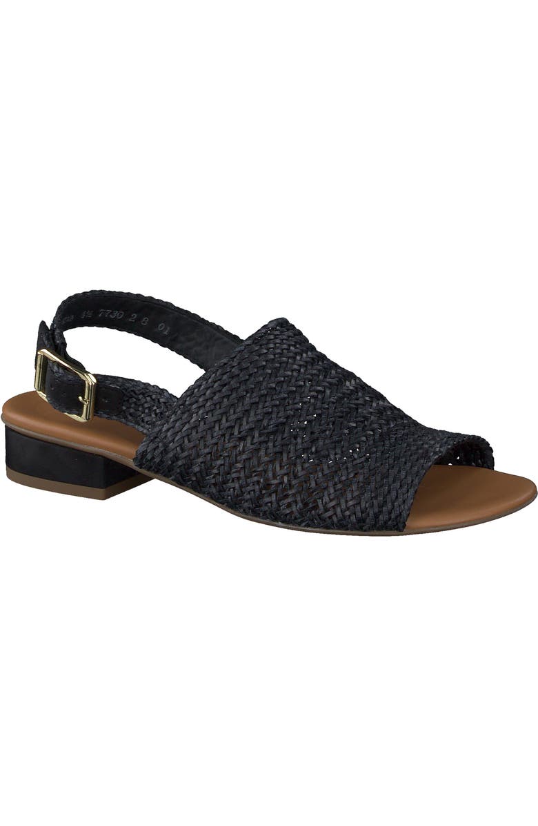 Paul Green Helena Woven Leather Block Heel Sandal, Main, color,