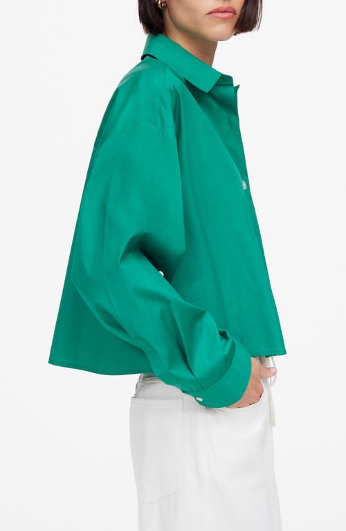 Madewell Poplin Straight Hem Shirt In Verdant Green