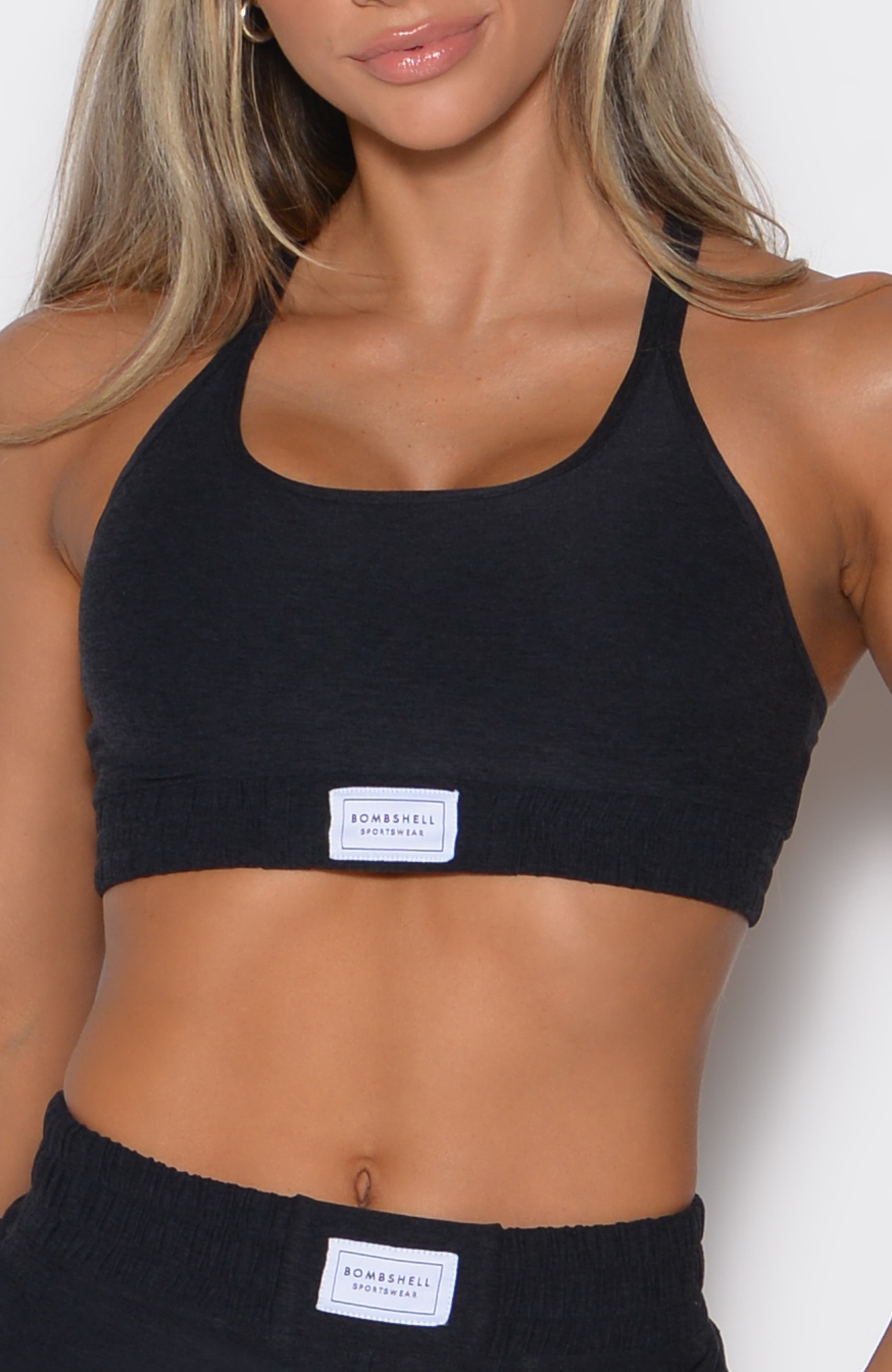 Bombshell Sportswear Cloud Lounge Bra in Raven at Nordstrom, Size Medium