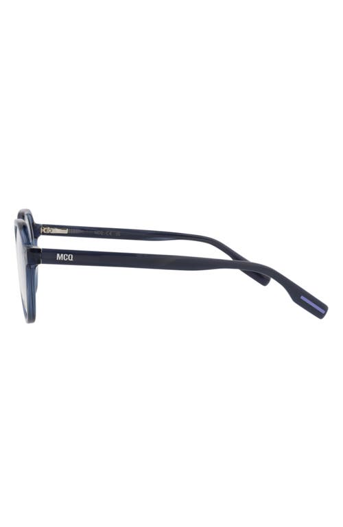 Alexander Mcqueen Mcqueen 51mm Round Optical Glasses In Blue Blue Transparent