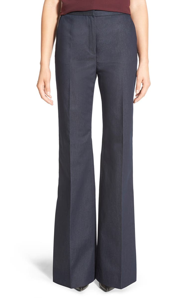 Halogen<sup>®</sup> High Waist Denim Flare Leg Trousers, Main, color,