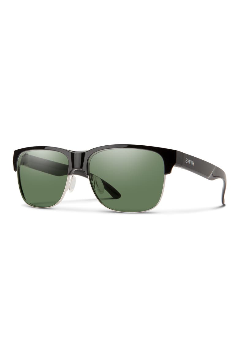 Lowdown Split 56mm ChromaPop™ Polarized Square Sunglasses, Alternate, color, BLACK / GRAY GREEN