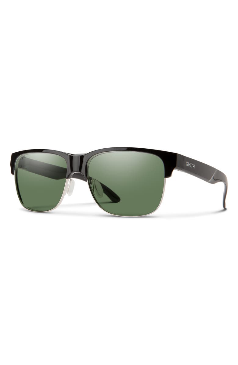 Smith Lowdown Split 56mm ChromaPop<sup>™</sup> Polarized Square Sunglasses, Alternate, color, Black / Gray Green