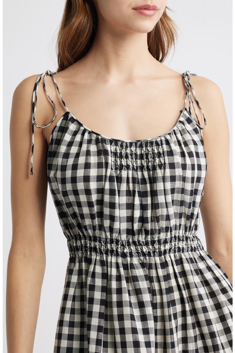 Leslie Gingham Pleated Maxi Dress, Alternate, color, BLACK MARILYN GINGHAM
