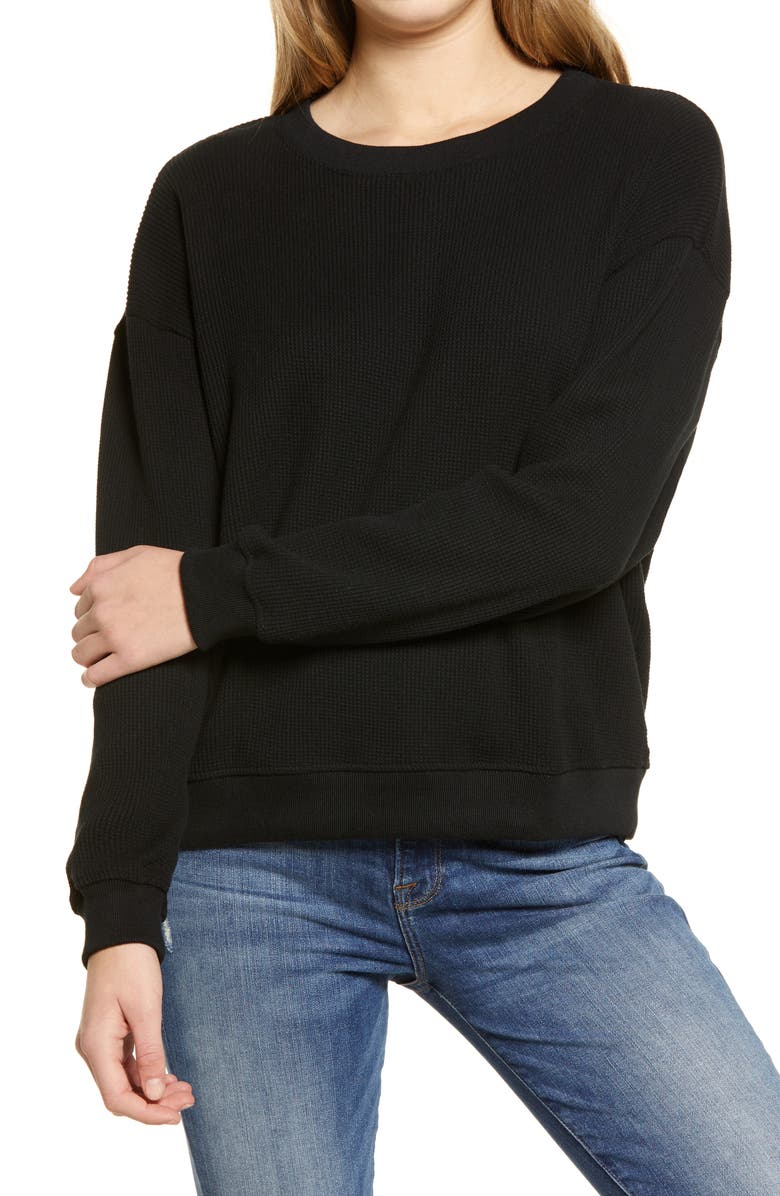 ASKK NY Waffle Knit Sweatshirt, Main, color, 