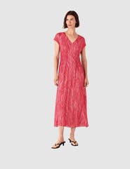 Whistles Short Sleeve Zebra Texture Midi Dress