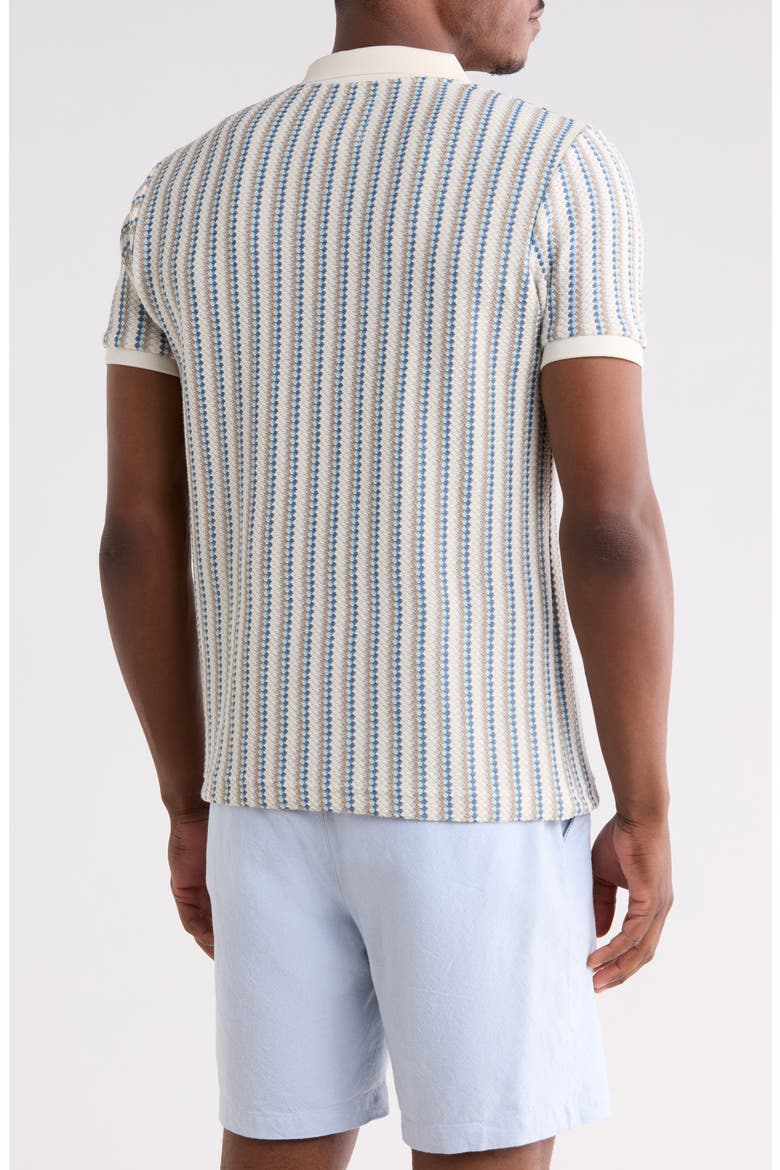 Johnny Collar Knit Polo, Alternate, color, CREAM/ BLUE