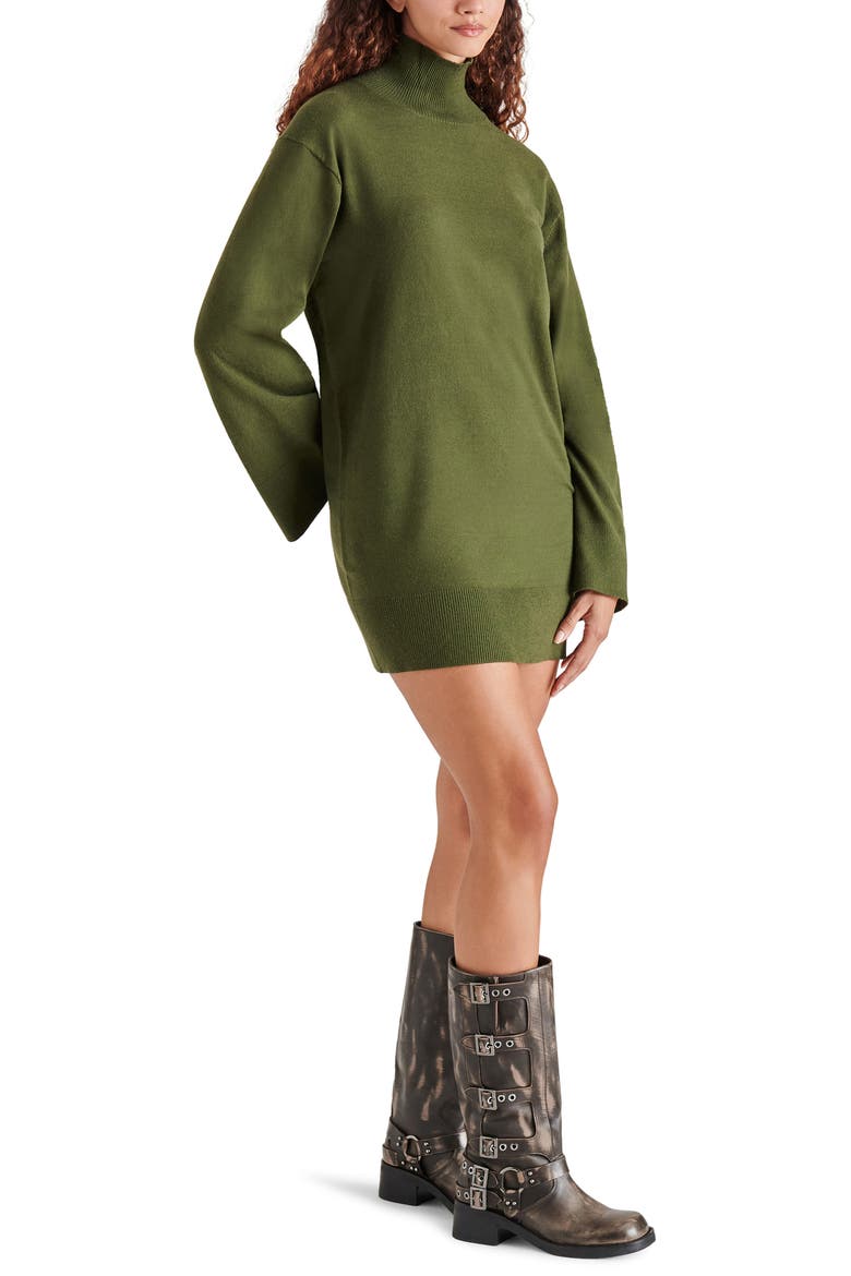 Gretta Turtleneck Long Sleeve Sweater Minidress, Alternate, color, DARK OLIVE