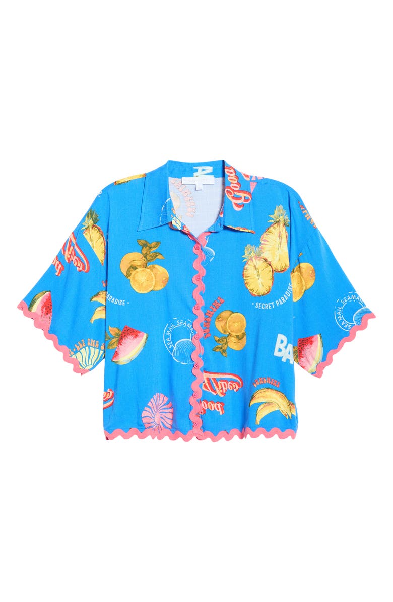 SUGARLIPS Maury Postcard Marnie Button-Up Shirt, Main, color, 
