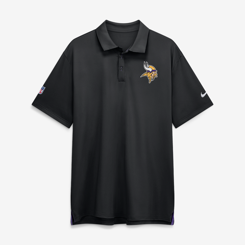 Men's Nike Black Minnesota Vikings Sideline Powerful Blocking Dri-FIT Tour Polo