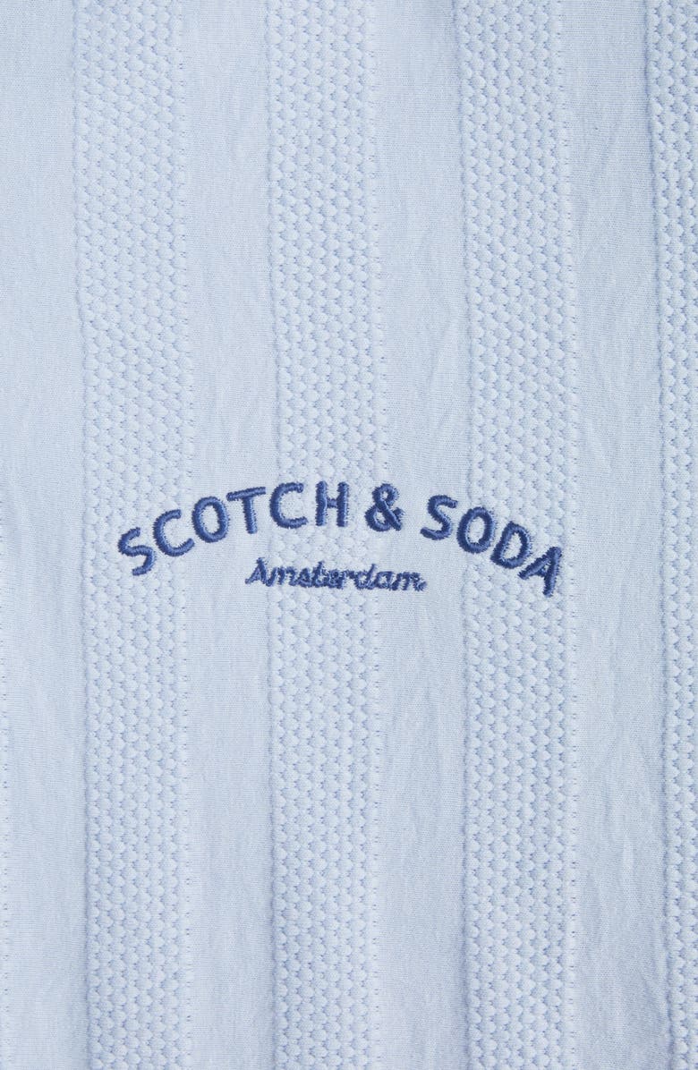 Scotch & Soda Popcorn Piqué Zip Polo, Alternate, color, Kentucky Blue