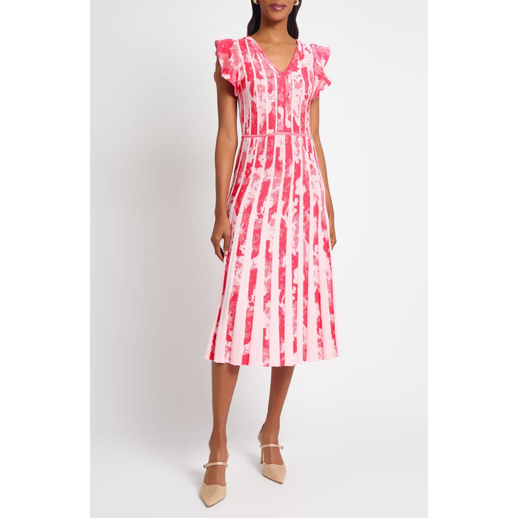 Ming Wang Fit & Flare Knit Midi Dress