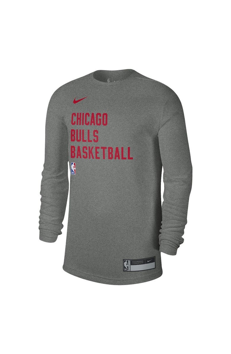 Nike Unisex Nike Heather Gray Chicago Bulls 2023/24 Legend On-Court Practice Long Sleeve T-Shirt, Alternate, color, Heather Gray