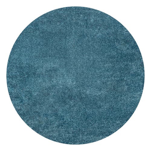 Jonathan Y Haze Solid Low-pile Round Area Rug In Green/blue