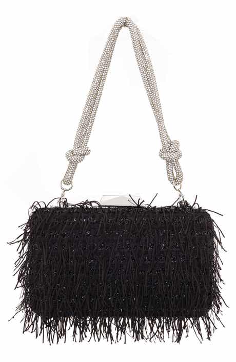 Nina Fringe Crystal Cord Minaudiere