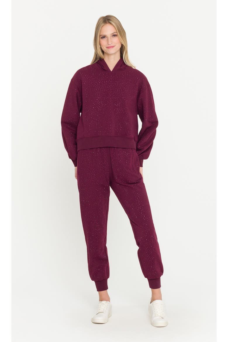 Renae Compact Crystal Hoodie, Alternate, color, Red