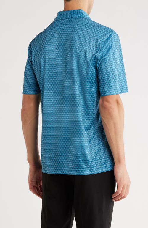 Greg Norman Print Golf Polo In Blue