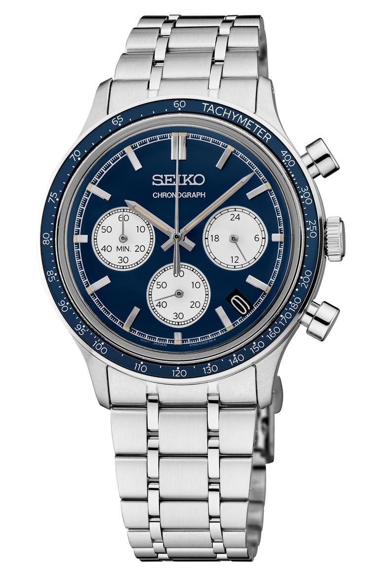 Essentials Chronograph Bracelet Watch, 38.7mm, Main, color, BLUE