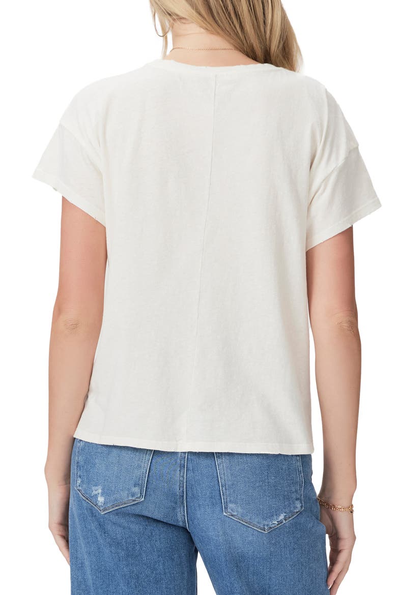Ren Cotton & Linen Crewneck T-Shirt, Alternate, color, OFFWHITE