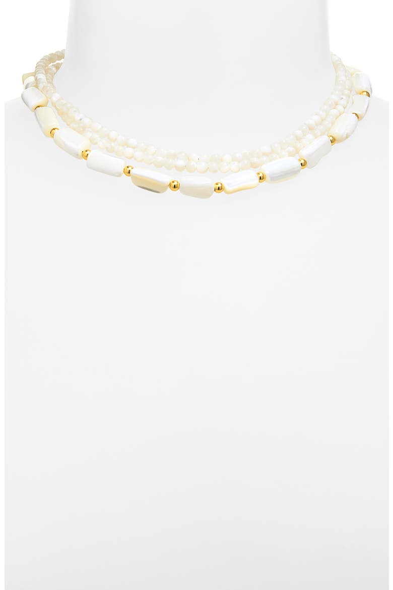 Freshwater Pearl Three Strand Necklace, Alternate, color, PEARL WHITE