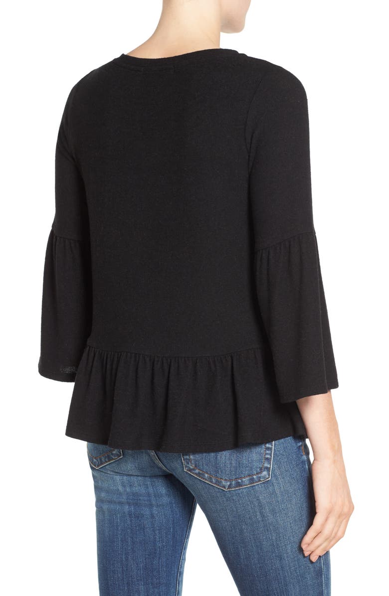 GIBSONLOOK Gibson Cozy Fleece Peplum Top, Alternate, color,