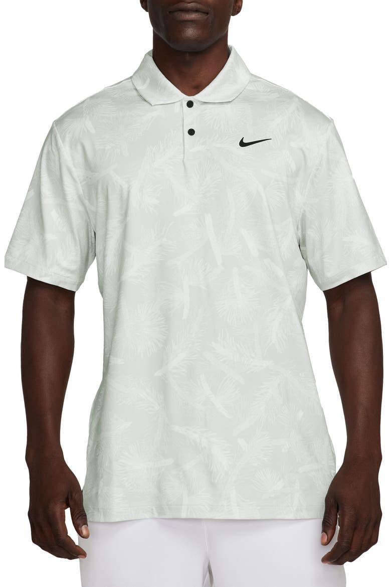 Tour Pines Print Dri-FIT Golf Polo, Main, color, SUMMIT WHITE/ BLACK