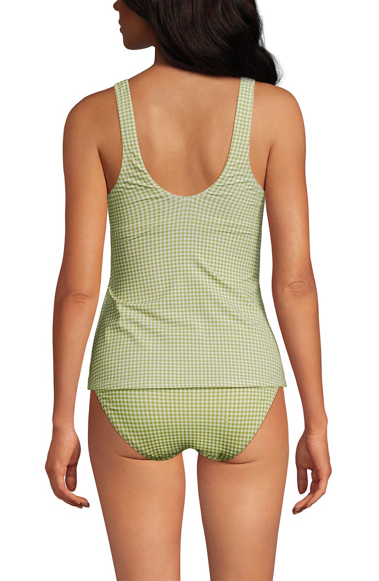 Lands' End D-Cup Side Tie Tankini Top, Alternate, color, Bright Pistachio Gingham