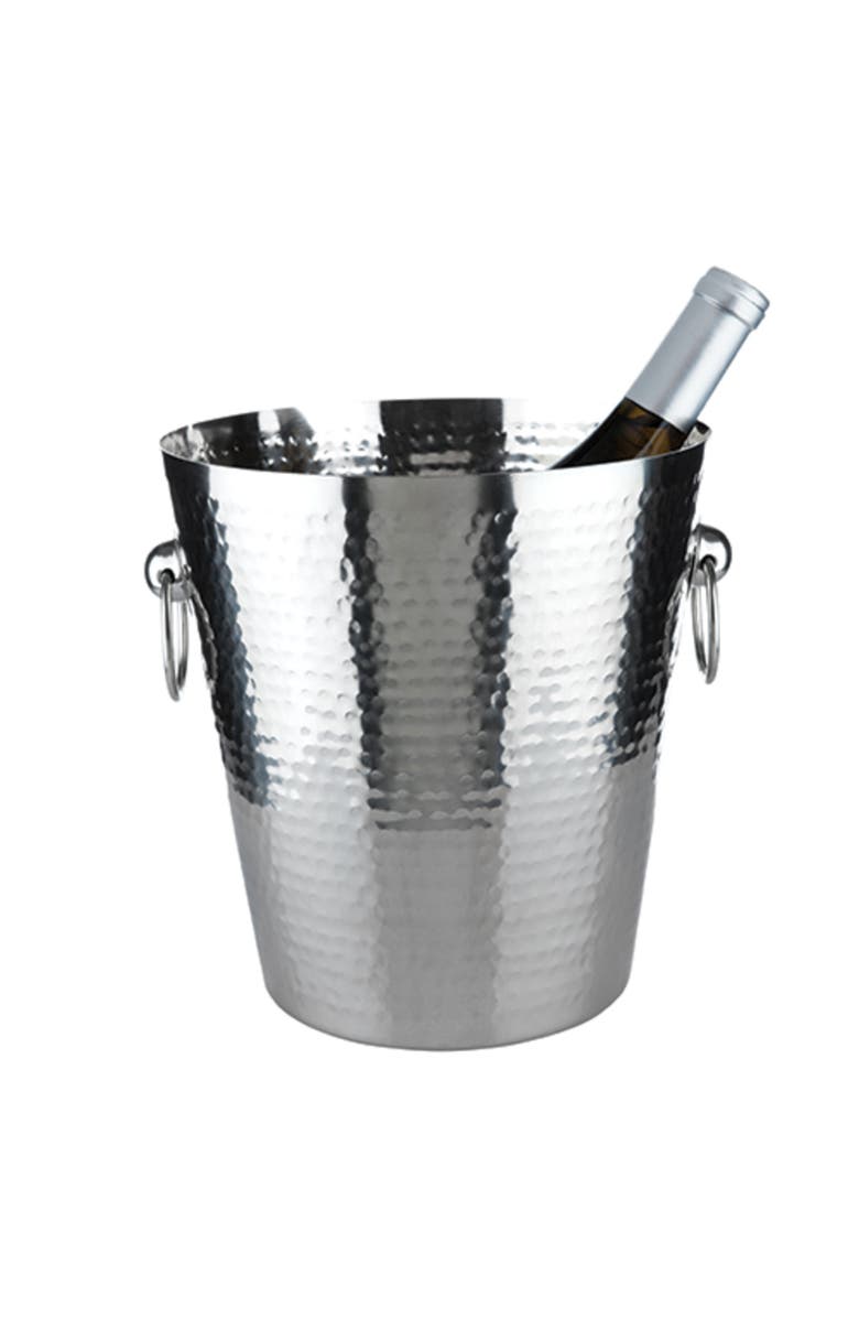 Viski Irving Hammered Ice Bucket in Stainless Steel, Main, color, Silver