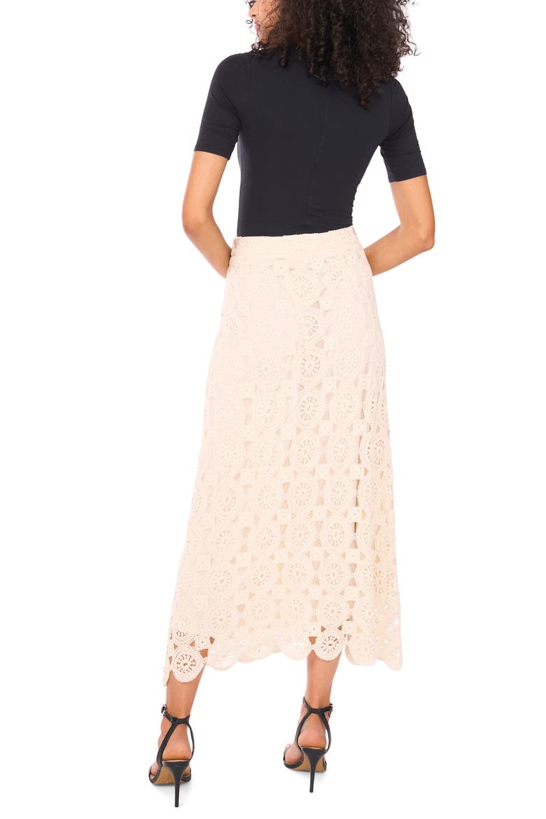 Crochet Cotton Blend Maxi Skirt, Alternate, color, NATURAL