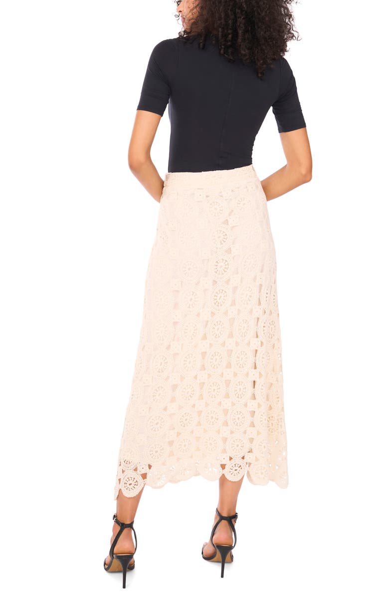 Vince Camuto Crochet Cotton Blend Maxi Skirt, Alternate, color, Natural
