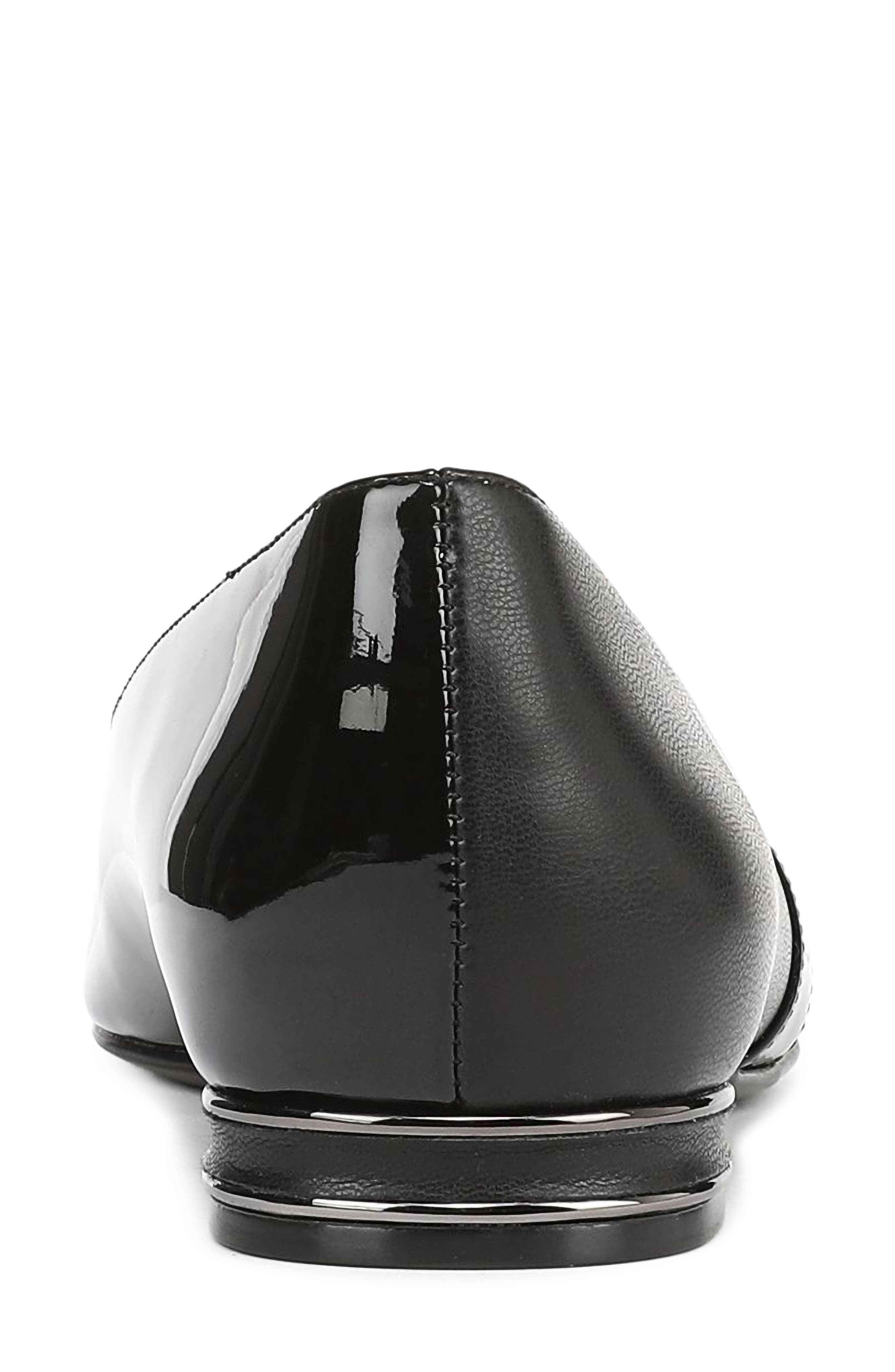 Naturalizer Bria Pointed Toe Flat, Alternate, color, Black Faux Leather