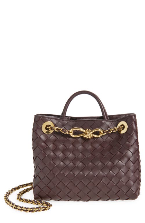 Bottega Veneta Small Andiamo Chain Leather Shoulder Bag in 2264 Dark Barolo-M Brass at Nordstrom