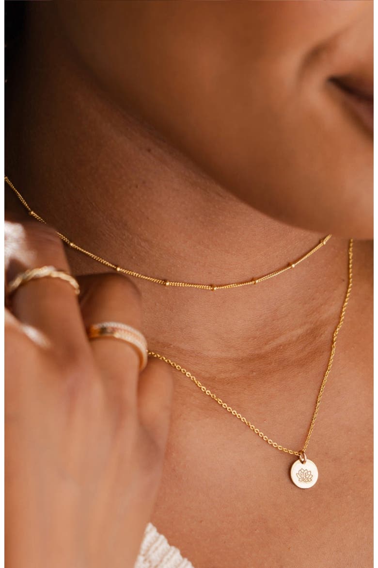 July Birth Flower Necklace, Alternate, color, Gold Filled