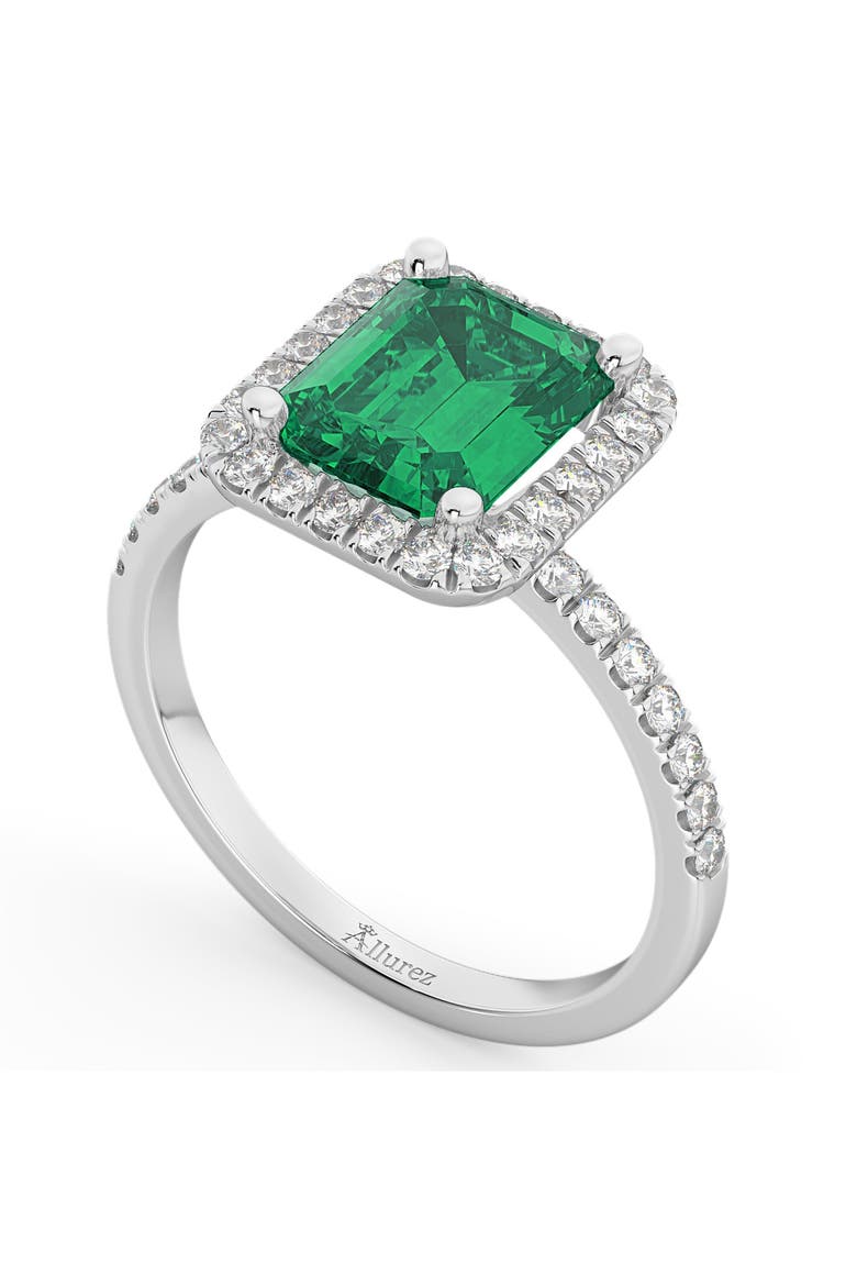 Emerald & Diamond Engagement Ring 14k, Alternate, color, 3.32ct/White Gold