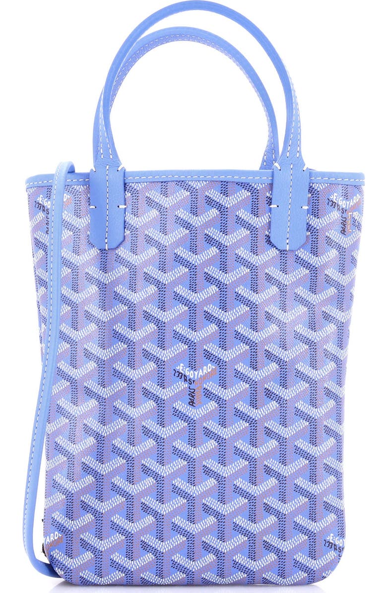 Pre-Owned Goyard Poitiers Tote Coated Canvas and Printed Canvas PM, Main, color, Blue