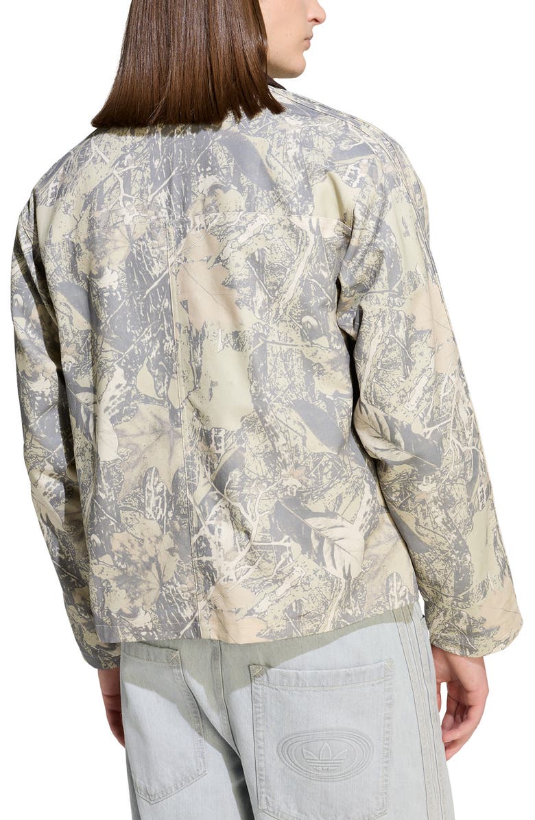 adidas Originals Leaf Print Cotton Canvas Workwear Jacket, Alternate, color, 