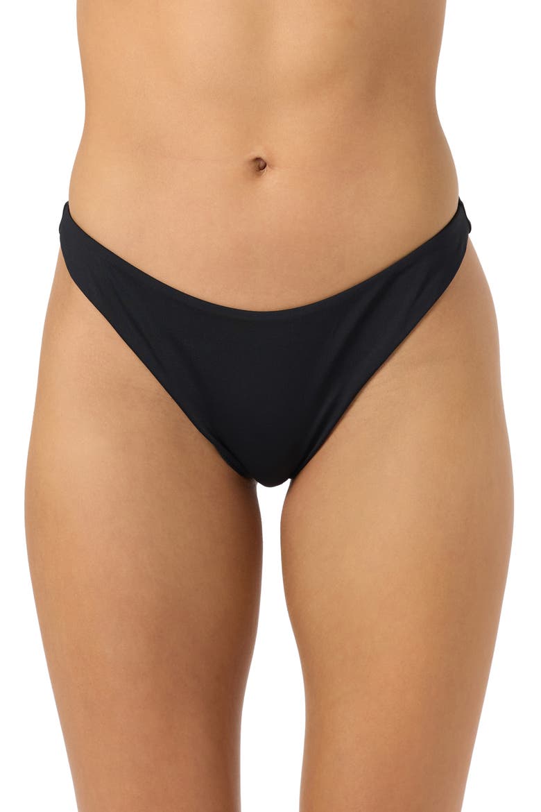 Flamenco Saltwater Solids Bikini Bottoms, Main, color, BLACK
