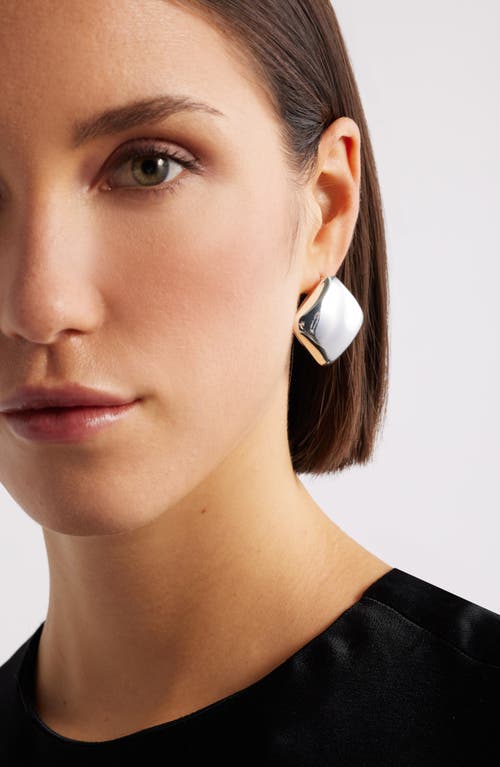 Nordstrom Puffed Square Button Stud Earrings In Metallic