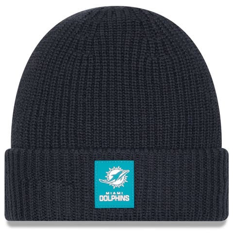 Men's New Era Charcoal Miami Dolphins 2025 Sideline Cold Weather Cuffed Knit Hat