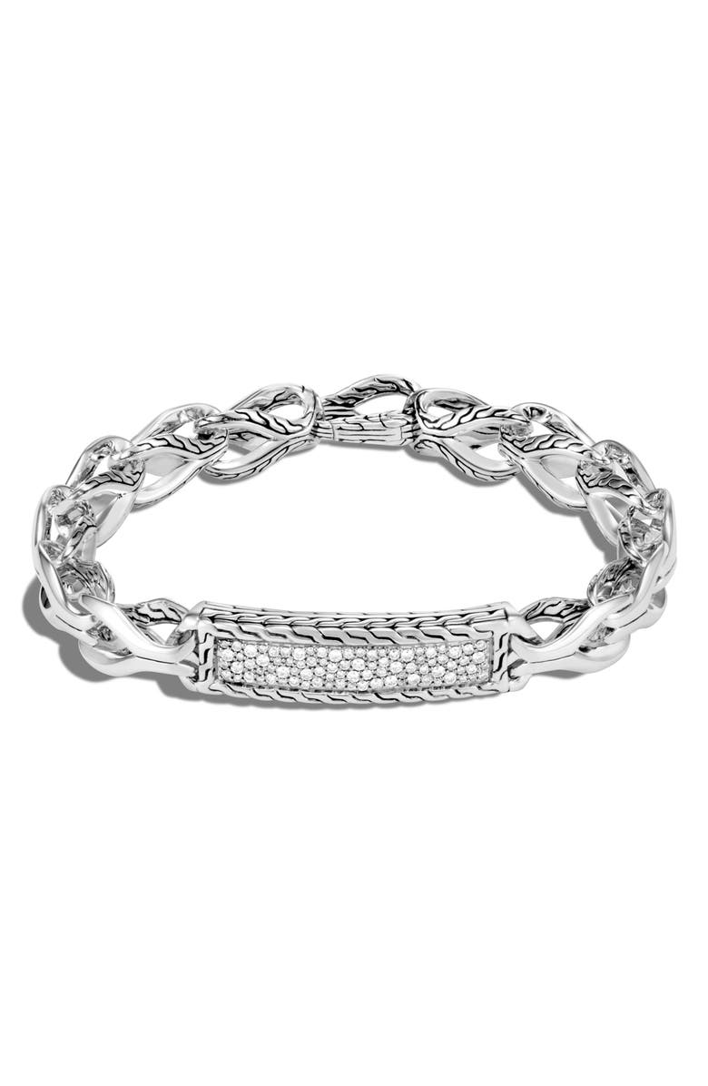 John Hardy Men's Asli Diamond ID Bracelet, Main, color, 