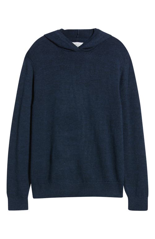 Alex Crane Campo Hooded Merino Wool Sweater In Blue