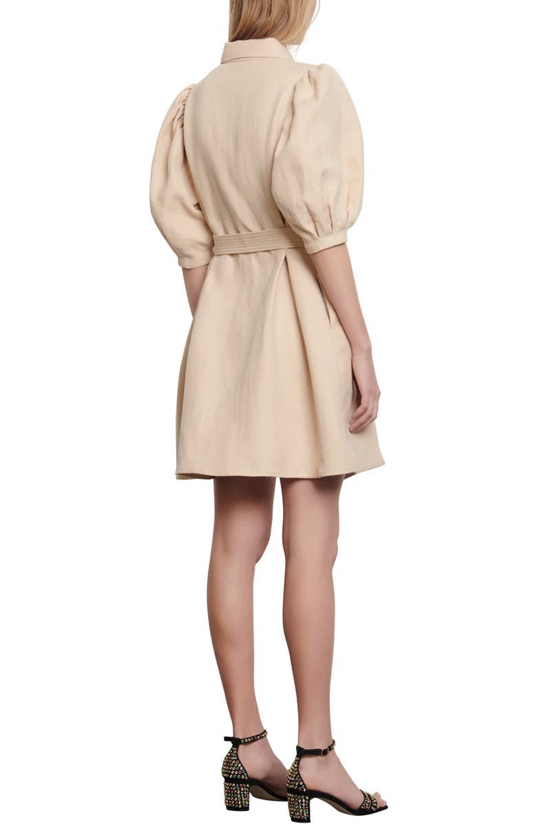 SANDRO Luno Puff Sleeve Shirtdress, Alternate, color, 