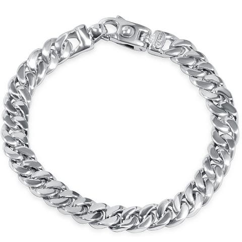 Braccio Men's 36 Gram Cuban Link Solid Silver Bracelet 8.5"