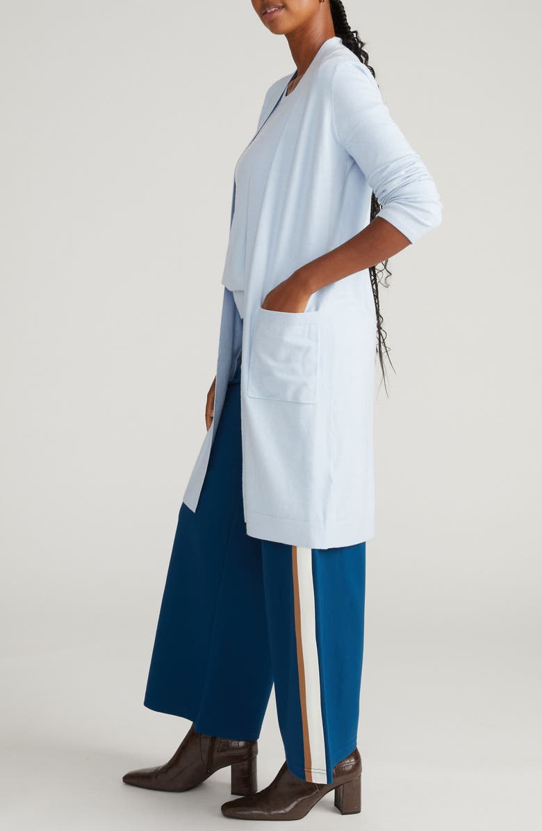 Universal Standard Long Open Front Cardigan, Alternate, color, Silver Blue