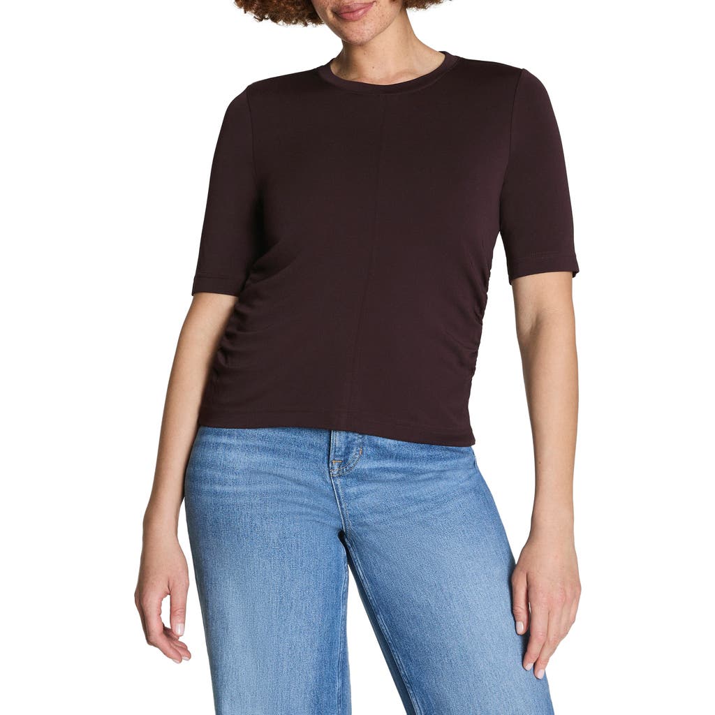 Spanx ® Sleek Ruched Jersey Top In Brown
