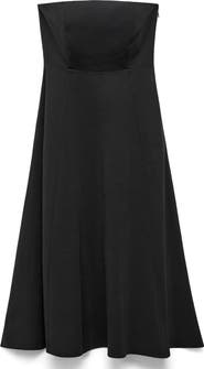 MANGO Strapless A-Line Dress
