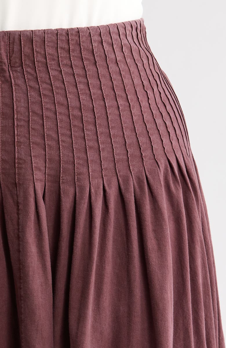 Treasure & Bond Pleated Linen Blend Maxi Skirt, Alternate, color, Brown Malicacia