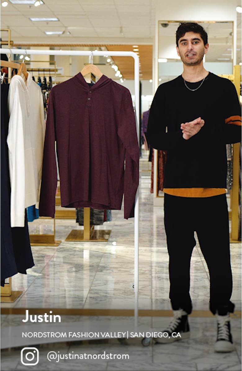 Long Sleeve Henley Hoodie, sales video thumbnail