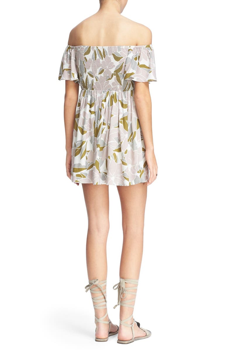 Free People 
Louise
 Off the Shoulder Smocked Minidress, Alternate, color, 