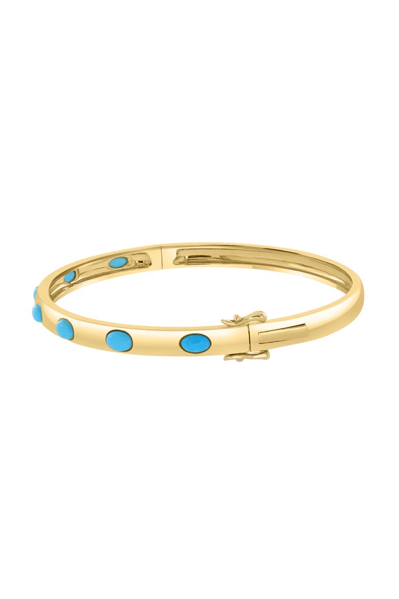Gold Plated Silver Bezel Set Turquoise Bangle, Alternate, color, Sterling Silver
Gold Plated